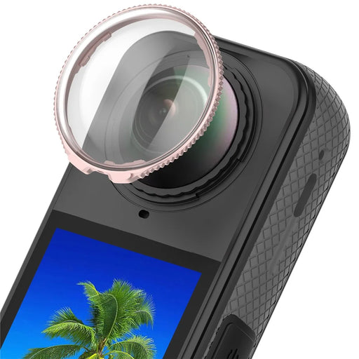 For Insta360 X5 Lens Protector Optical Tempered Glass Camera Lens Cover Protective Film - Pink - 1