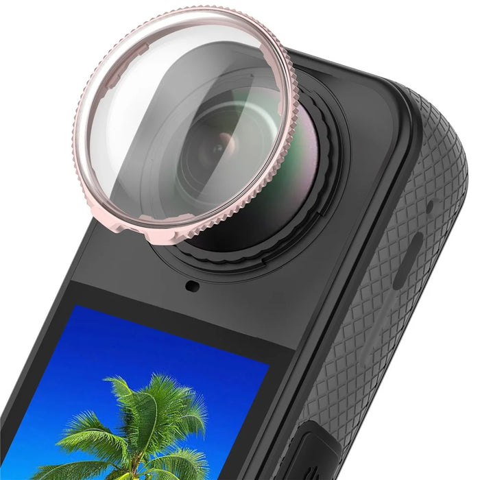 For Insta360 X4 Lens Protector Optical Tempered Glass Camera Lens Cover Film - Pink - 1