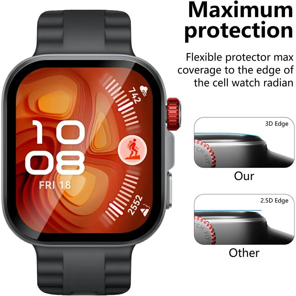 2Pcs For Huawei Watch Fit 4 Pro Watch Film Anti-Scratch PET 3D Smartwatch Screen Protector - 3