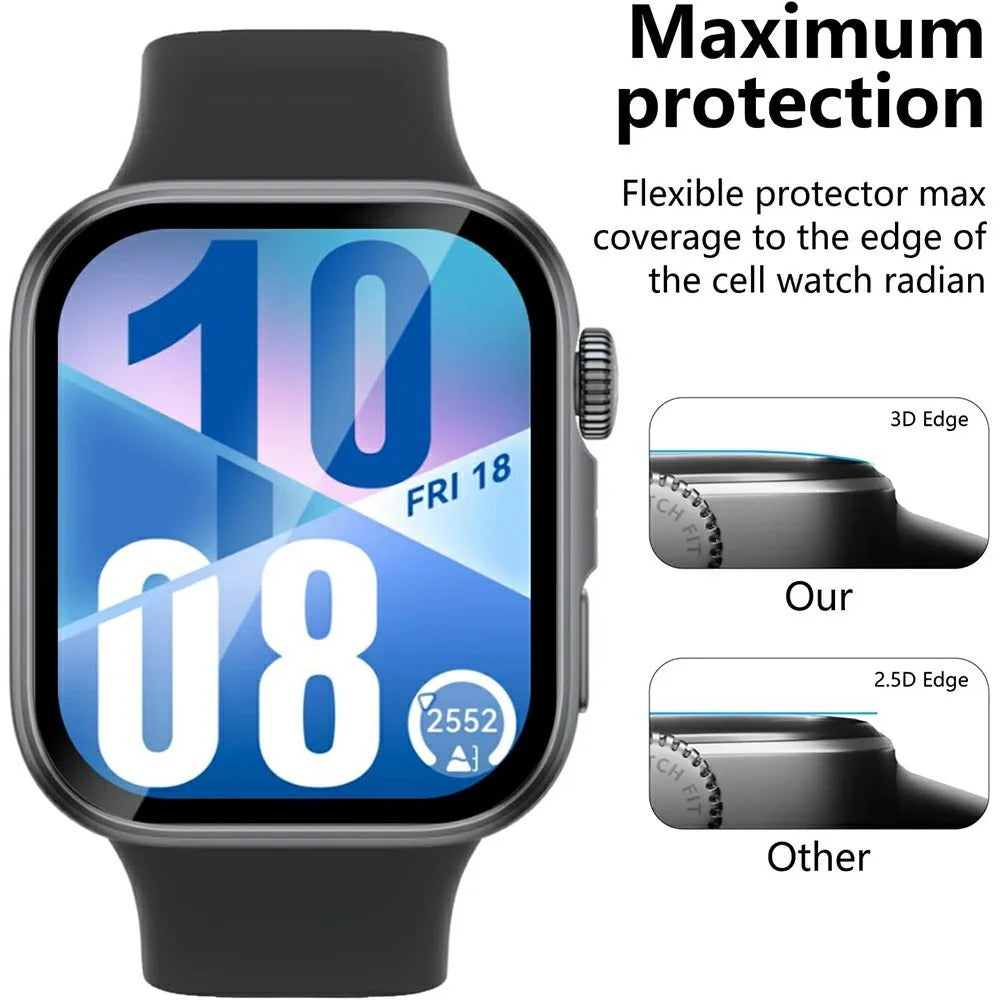 2Pcs For Huawei Watch Fit 4 Watch Film Anti-Scratch PET 3D Smartwatch Screen Protector - 4