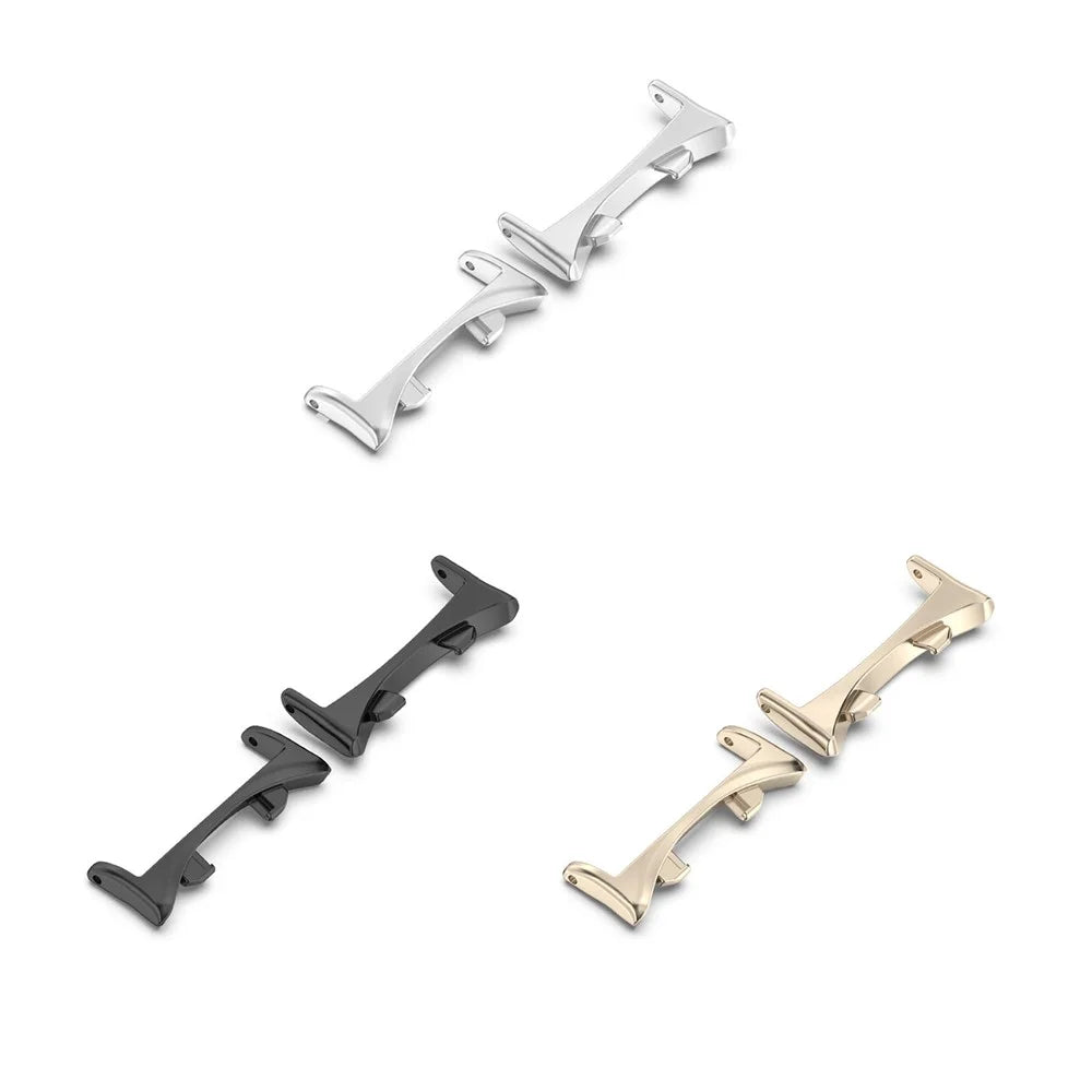 1 Pair for Honor Watch Fit Elegant Edition / Vitality Edition Watchband Connector Replacement Strap 20mm Metal Adapters - Black - 4