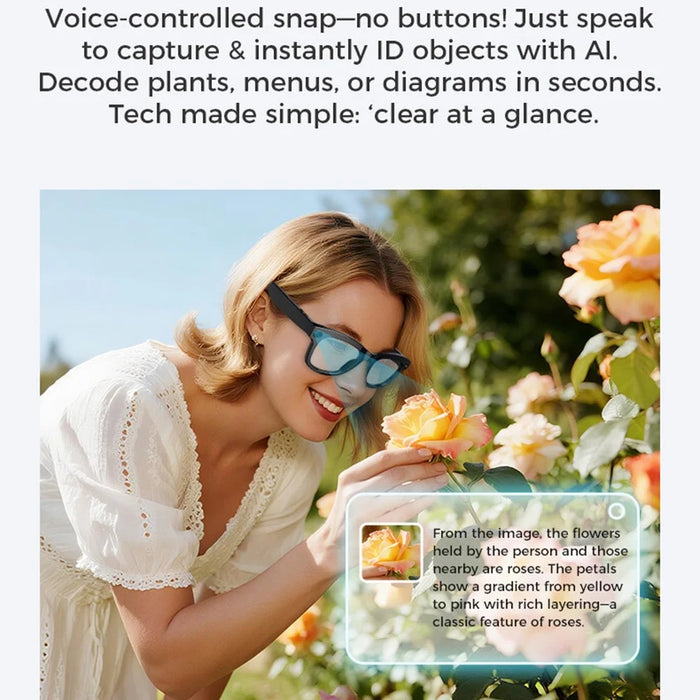 M01pro Smart AI 8MP Camera Glasses Waterproof Real-Time Translation Voice Call Music Glasses - Sunglasses - 7