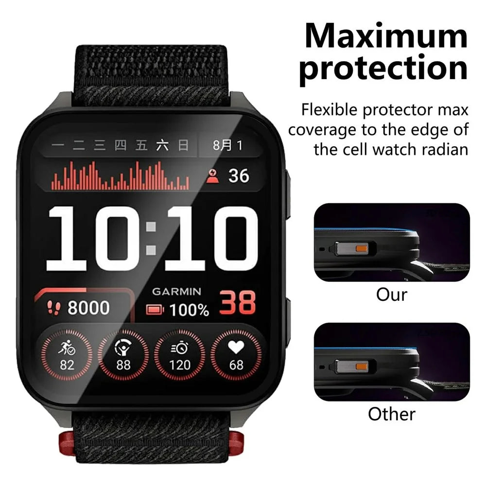 2Pcs For Garmin Venu X1 Watch Film Anti-Scratch PET 3D Smartwatch Screen Protector - 2