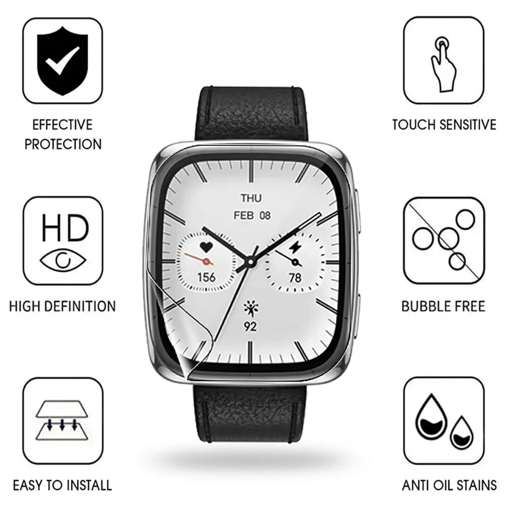 3Pcs For Huami Amazfit Active 2 Square TPU Watch Screen Protector Anti Scratch HD Clear Hydrogel Film - 2
