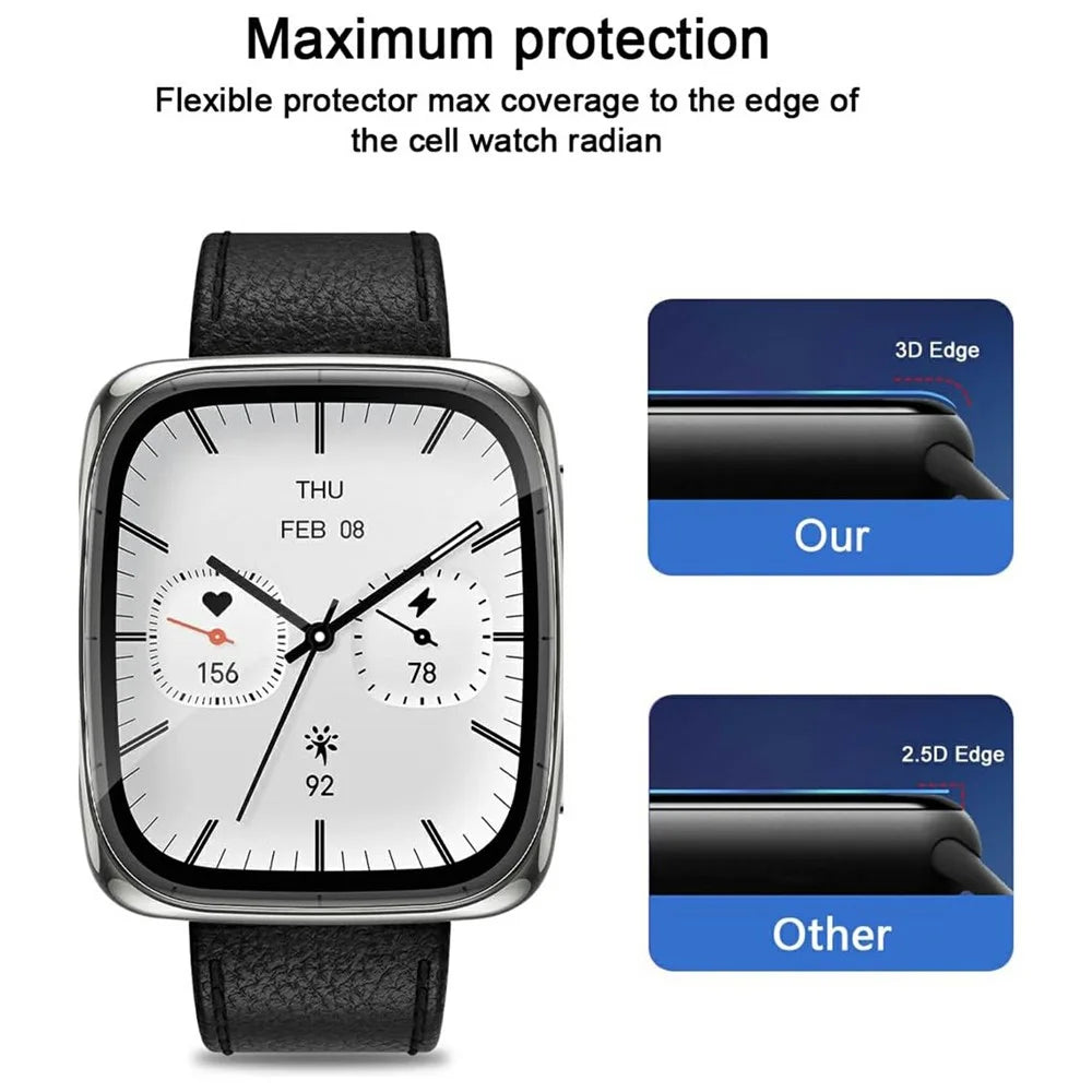 3Pcs For Huami Amazfit Active 2 Square TPU Watch Screen Protector Anti Scratch HD Clear Hydrogel Film - 4