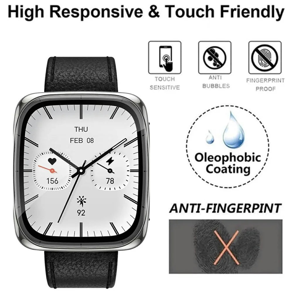 3Pcs For Huami Amazfit Active 2 Square TPU Watch Screen Protector Anti Scratch HD Clear Hydrogel Film - 5