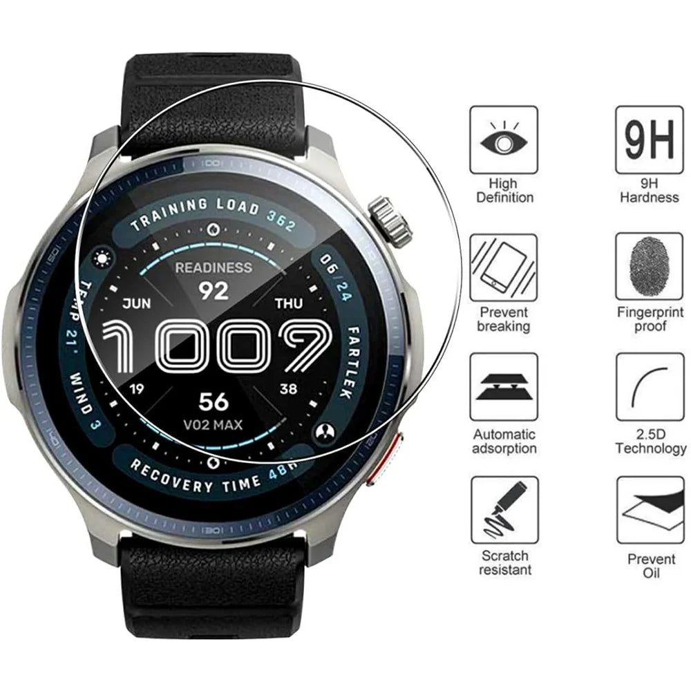 3Pcs For Huami Amazfit Balance 2 Tempered Glass Screen Protector HD Clear Watch Screen Film - 2