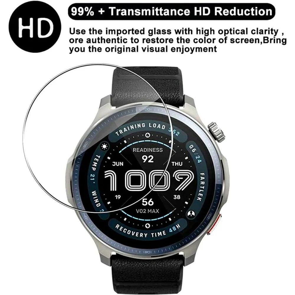 3Pcs For Huami Amazfit Balance 2 Tempered Glass Screen Protector HD Clear Watch Screen Film - 4