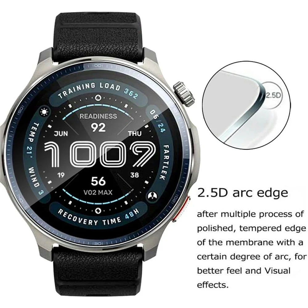 3Pcs For Huami Amazfit Balance 2 Tempered Glass Screen Protector HD Clear Watch Screen Film - 5