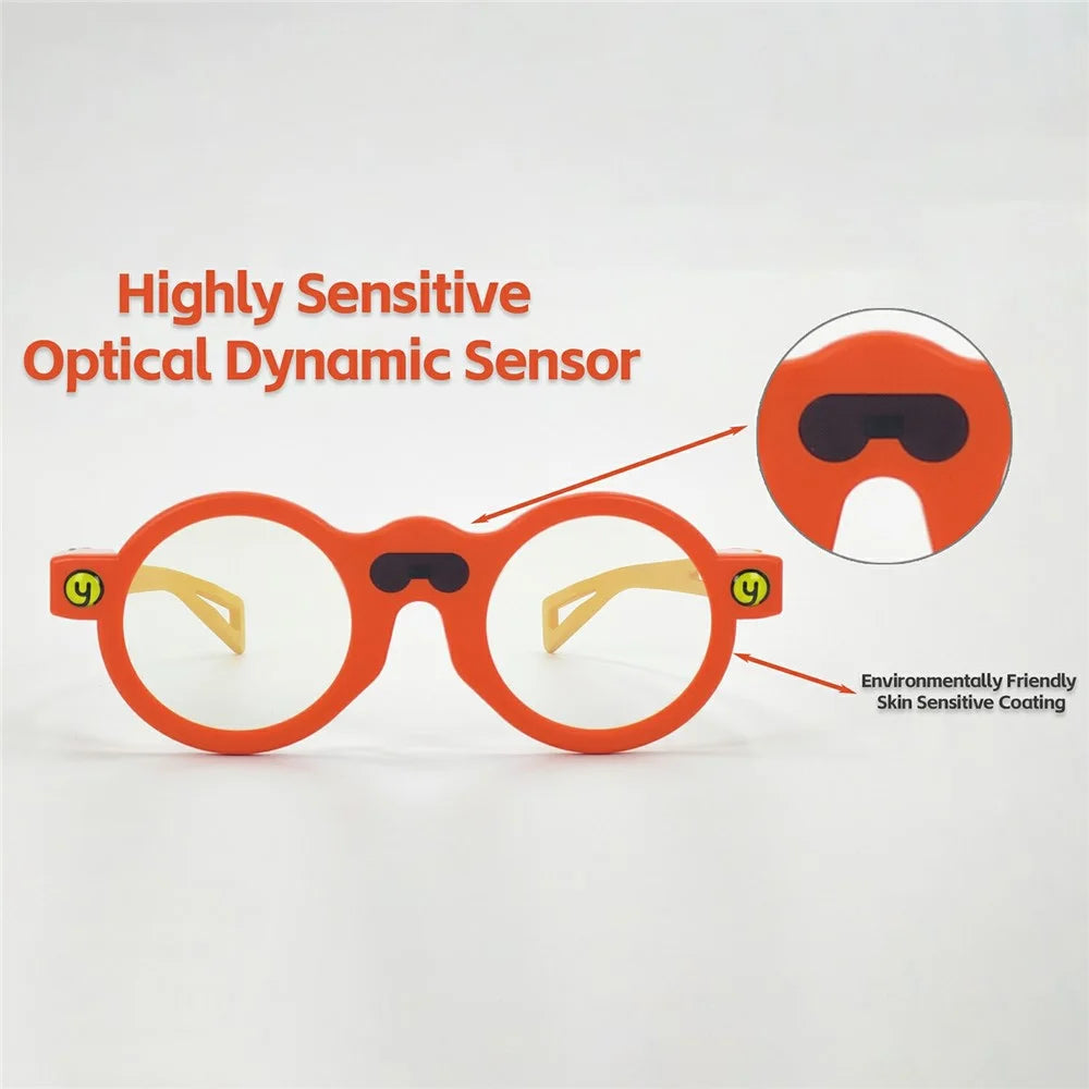 Children's Posture Correcting Smart Glasses Anti Blue Light Myopia Prevention Automatic Lens Dimming for Eye Protection - Orange - 2