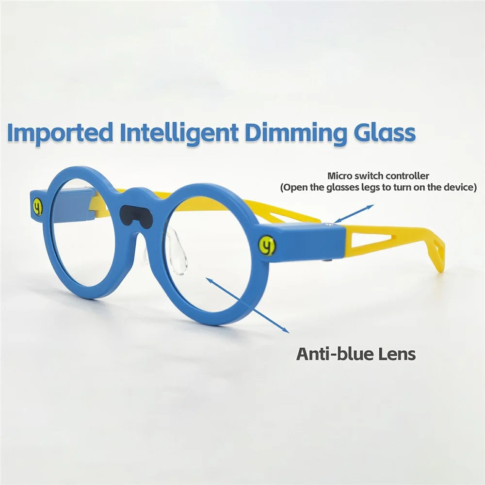 Children's Posture Correcting Smart Glasses Anti Blue Light Myopia Prevention Automatic Lens Dimming for Eye Protection - Orange - 3