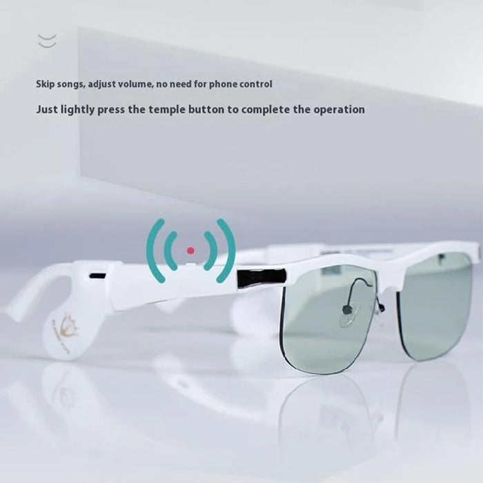 KRETA J21 Pro Smart Glasses Bluetooth-compatible Audio Open Ear Headphones Anti-Blue Light Anti-UV Lens - Black - 7