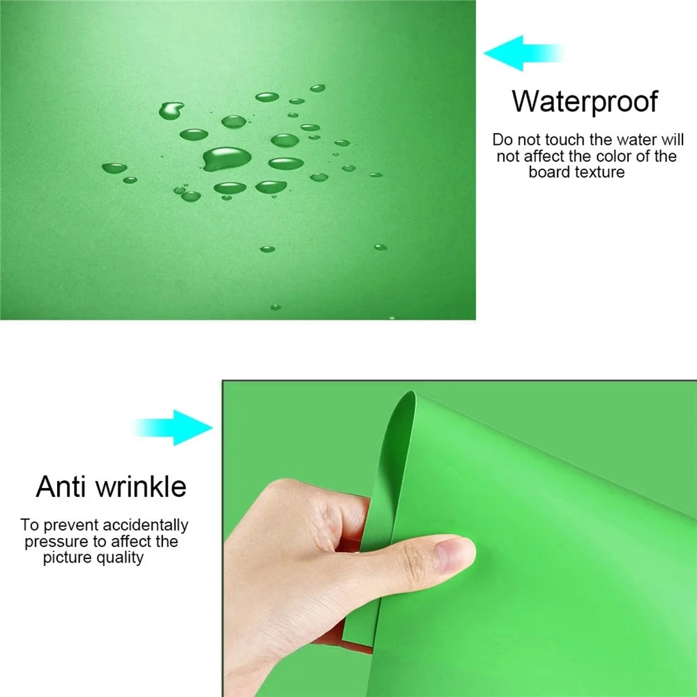 PULUZ PU5200 Photography Background Board 121cm x 58cm Matte  /  Smooth Waterproof Backdrop - Green - 4
