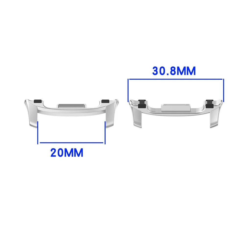 1Pair 20mm Watch Band Adapter for Samsung Galaxy Watch8 44mm / 40mm / Watch8 Classic 46mm Metal Connector with Rubber Insert - Silver - 3