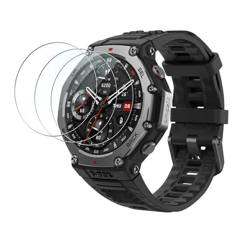 3Pcs For Huami Amazfit T-Rex 3 Pro 48mm Tempered Glass Screen Protector HD Clear Watch Screen Film - 1