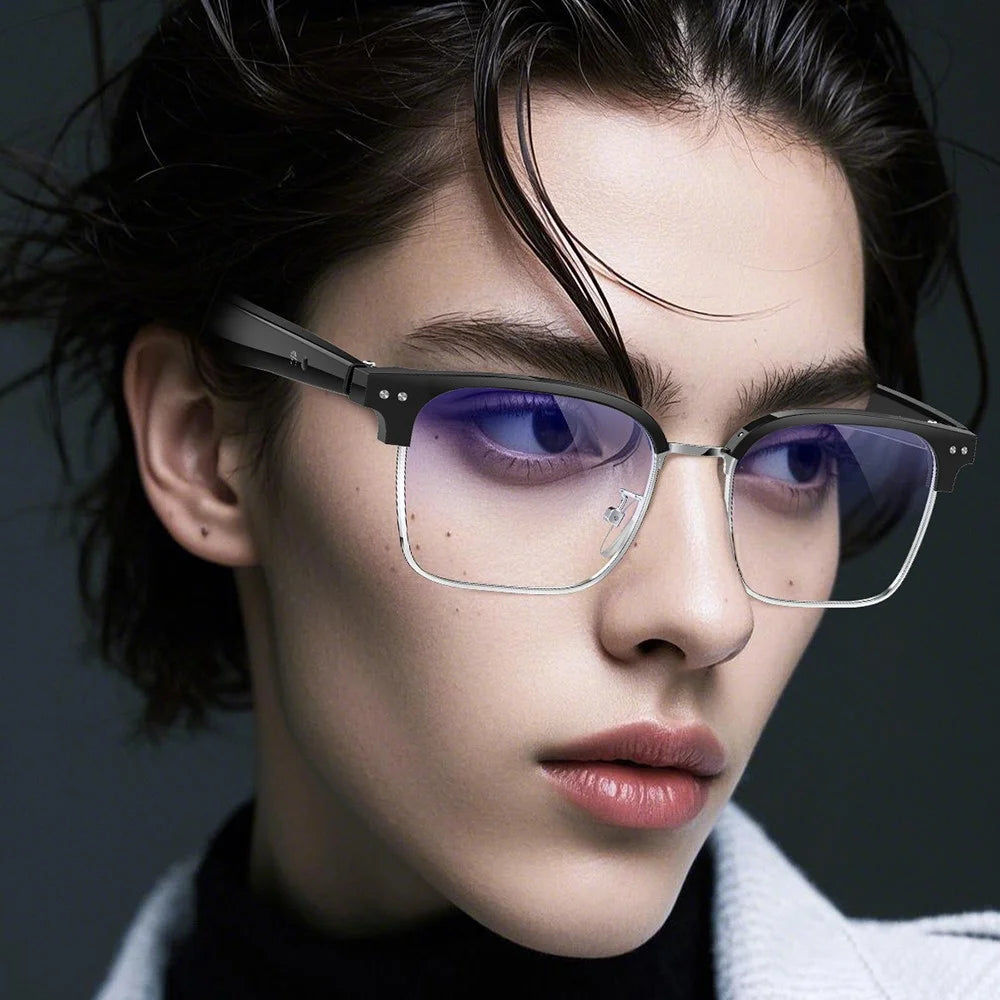 W100D AI BT Audio Smart Glasses Real-Time Translation  /  Voice Assistant  /  Music Playback - Anti Blue-Ray - 6