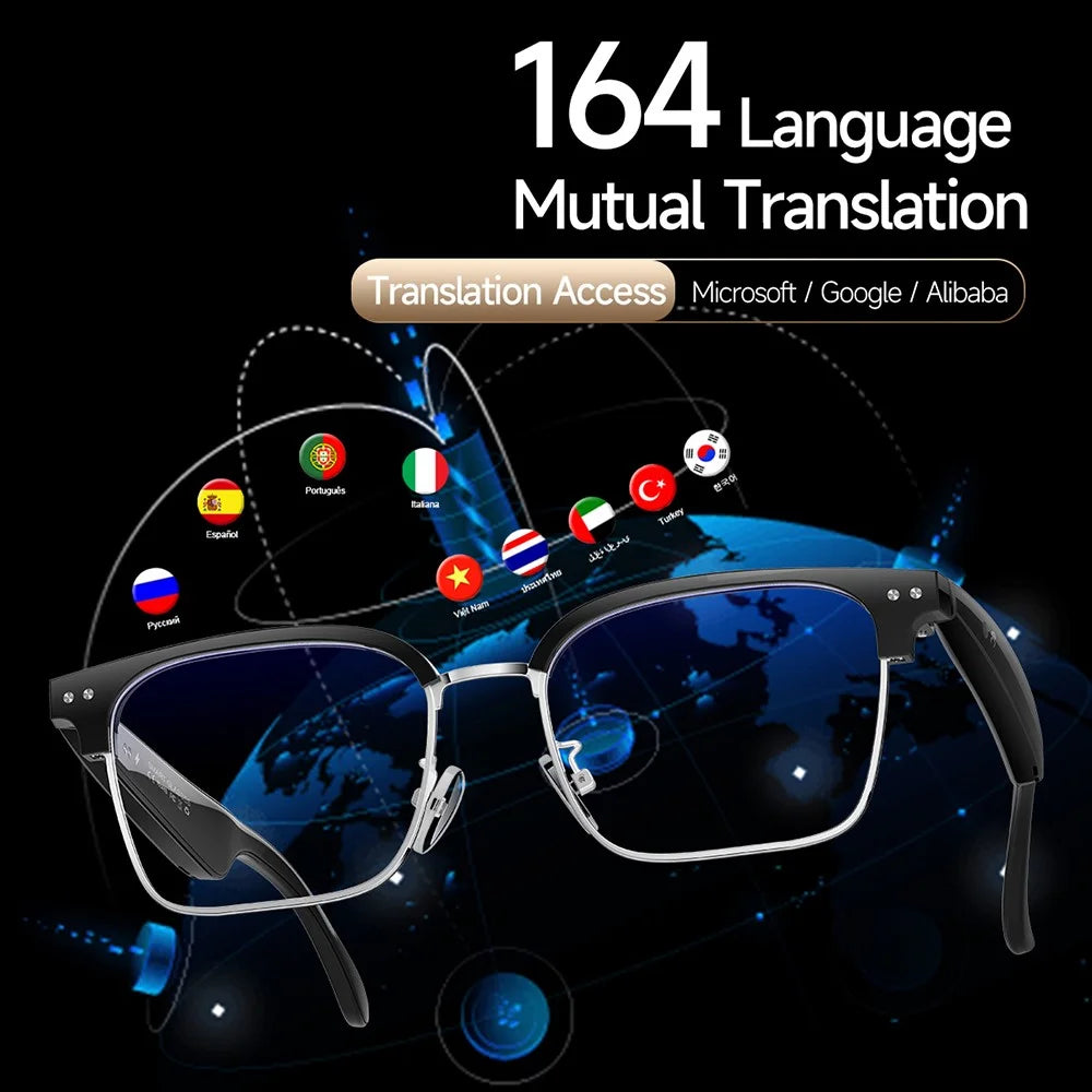 W100D AI BT Audio Smart Glasses Real-Time Translation  /  Voice Assistant  /  Music Playback - Anti Blue-Ray - 7