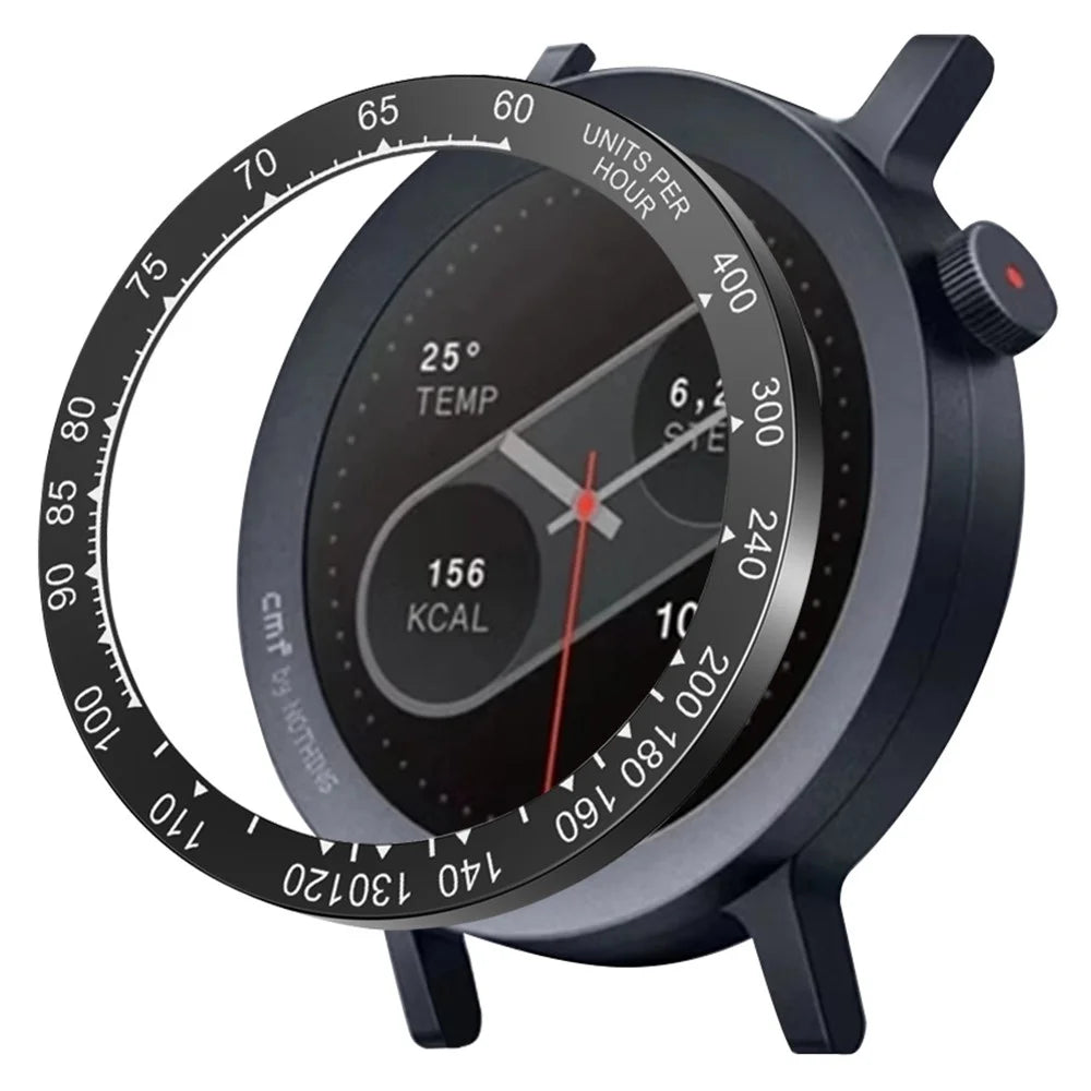 For Nothing CMF Watch Pro 2 Bezel Scale Design Hard PC Smart Watch Protective Ring - Black / White - 1