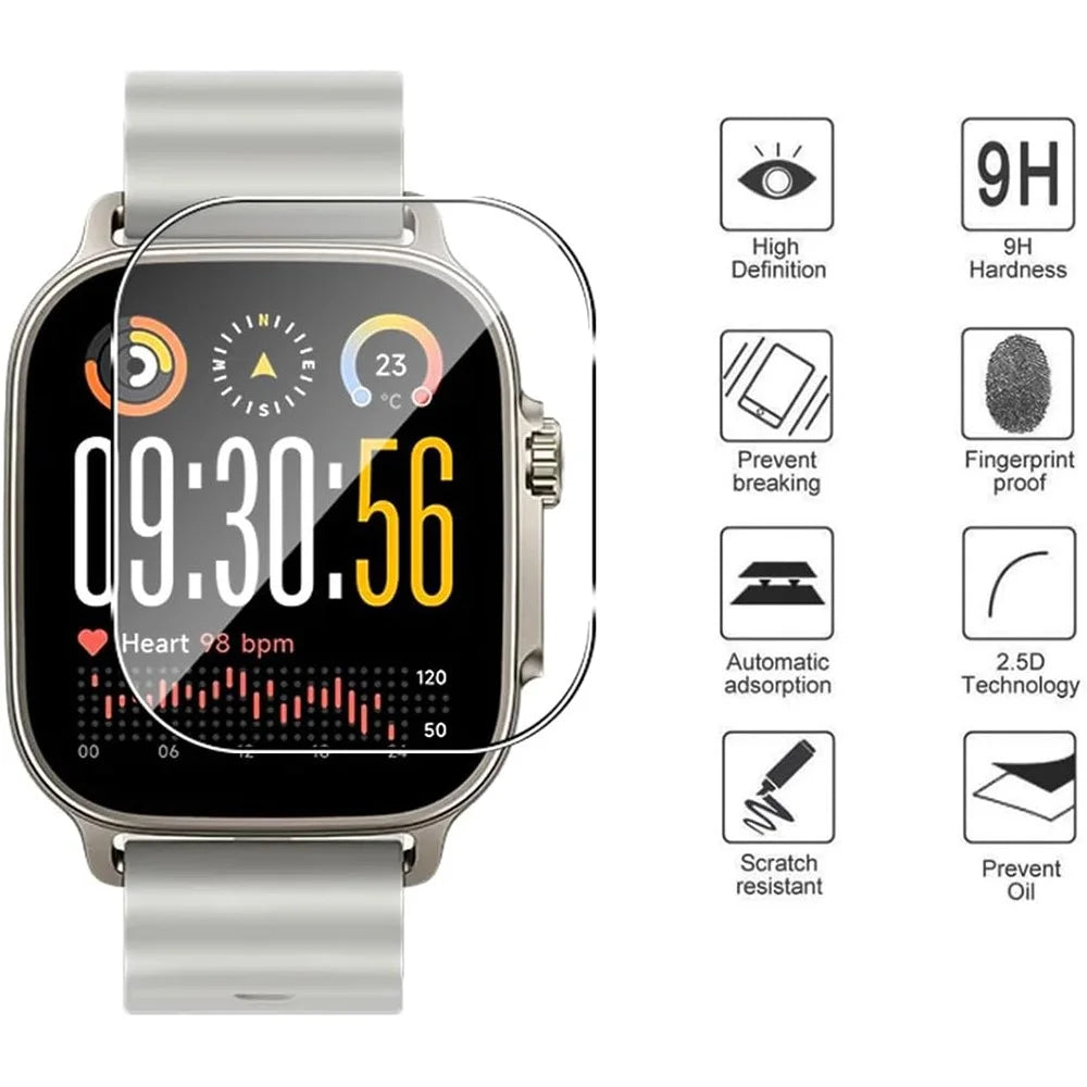 3Pcs For Realme Watch 5 Tempered Glass Screen Protector HD Clear Watch Screen Film - 3