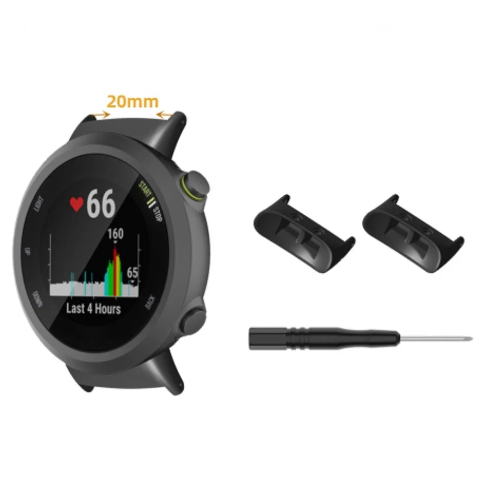 1 Pair Metal Watch Band Connectors with Screwdriver For Garmin Forerunner 45  /  45S  /  Swim 2, 20mm Inner Diameter - 5