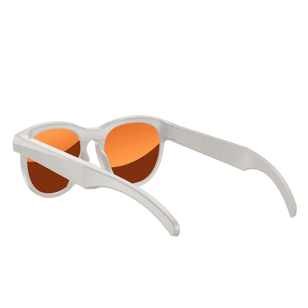 M88 AI Smart Glasses 2MP Camera HD Video Recording Bluetooth-compatible Eyeglasses Built In LED Flashlight - White+Red Coated Lens - 5