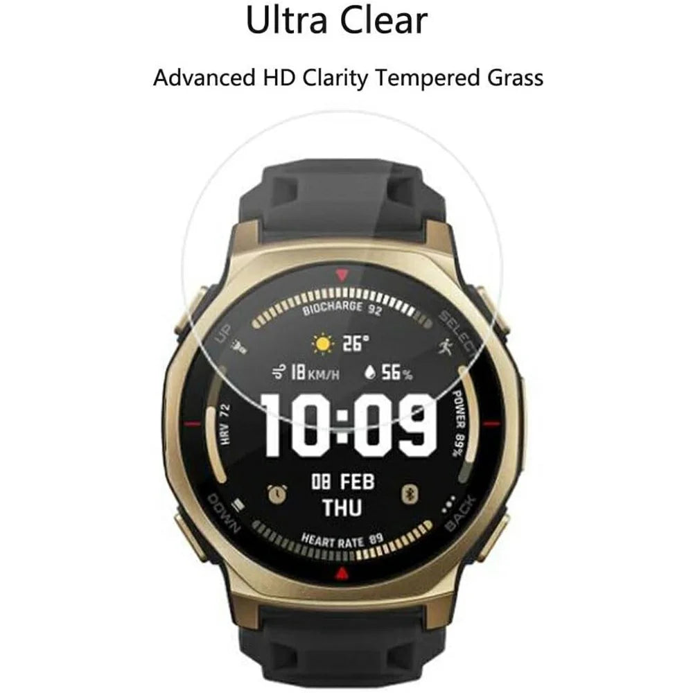 3Pcs For Huami Amazfit T-Rex 3 Pro 44mm Tempered Glass Screen Protector HD Clear Watch Screen Film - 4