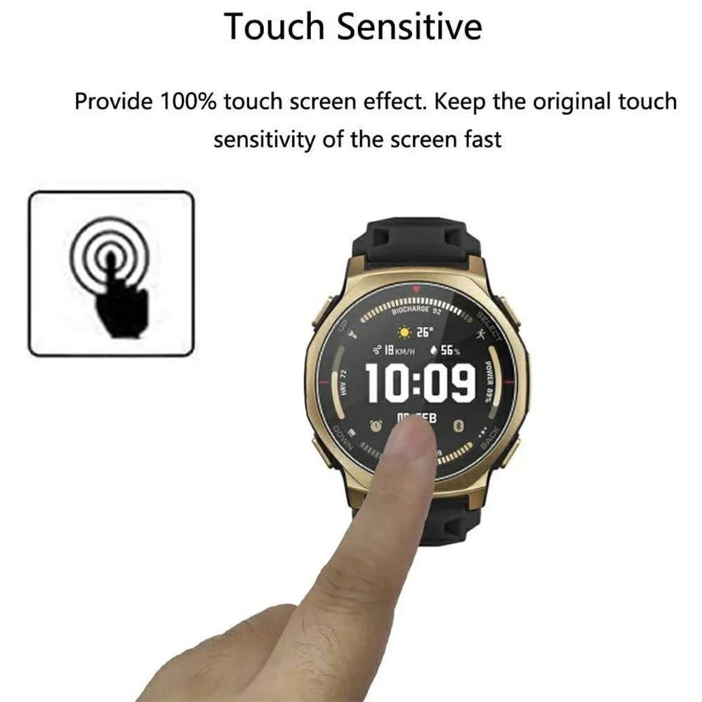 3Pcs For Huami Amazfit T-Rex 3 Pro 44mm Tempered Glass Screen Protector HD Clear Watch Screen Film - 5