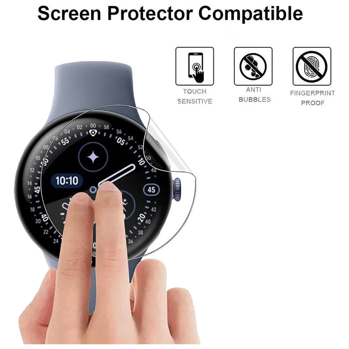3Pcs For Google Pixel Watch 4 45mm TPU Watch Screen Protector Anti Scratch HD Clear Hydrogel Film - 6