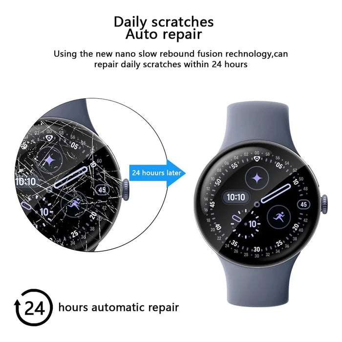 3Pcs For Google Pixel Watch 4 45mm TPU Watch Screen Protector Anti Scratch HD Clear Hydrogel Film - 7