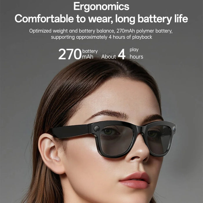 YESIDO IO42 IP67 Waterproof Smart AI Glasses with HD Camera Multi Language Support Dual Mic Noise Cancellation Ergonomic - 6