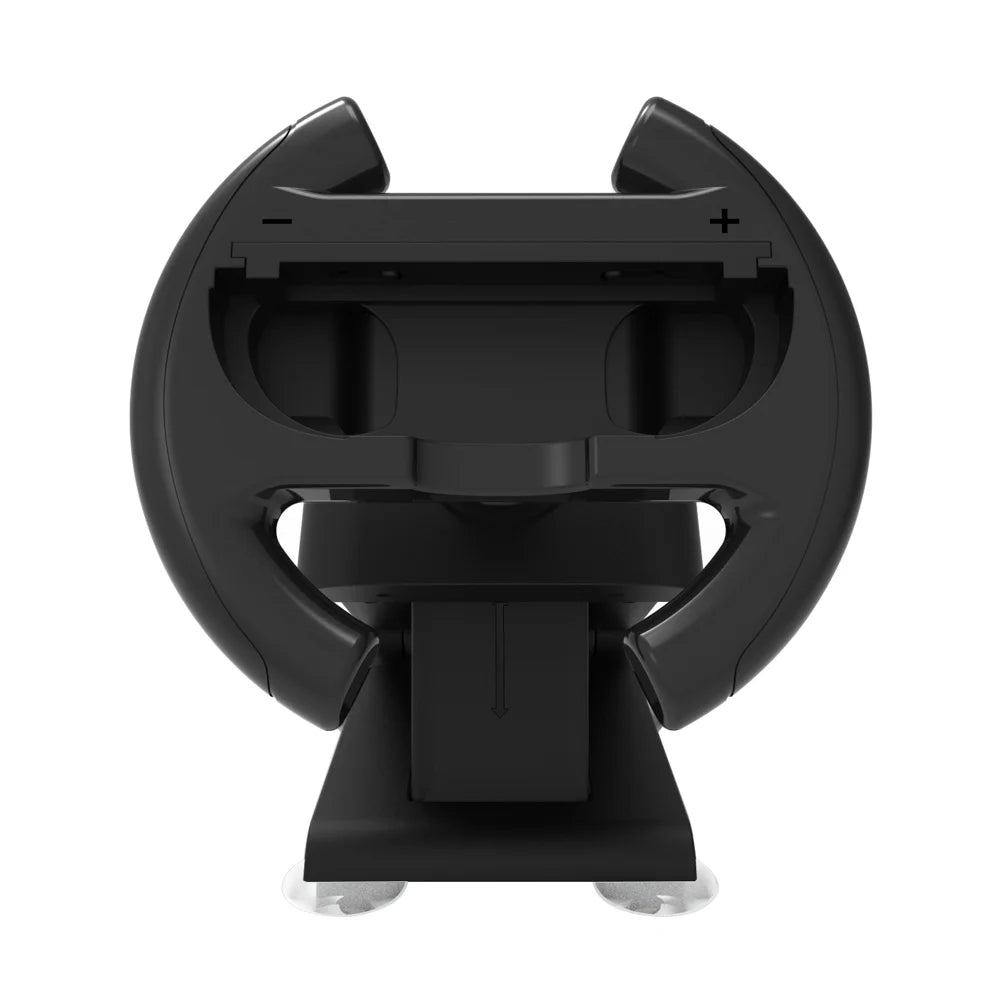 KJH-NS2-037 For Nintendo Switch / Switch 2 Racing Wheel Stand Joy-Con Holder Gaming Grip with Suction Cup Base - Black - 3