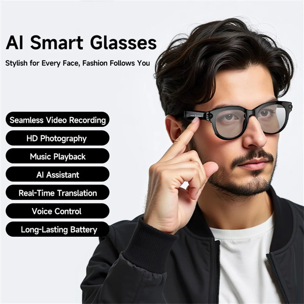 M89 Real Time Translation AI Smart Glasses 2MP HD Camera Bluetooth-compatible Calling Music Eyeglasses - 2