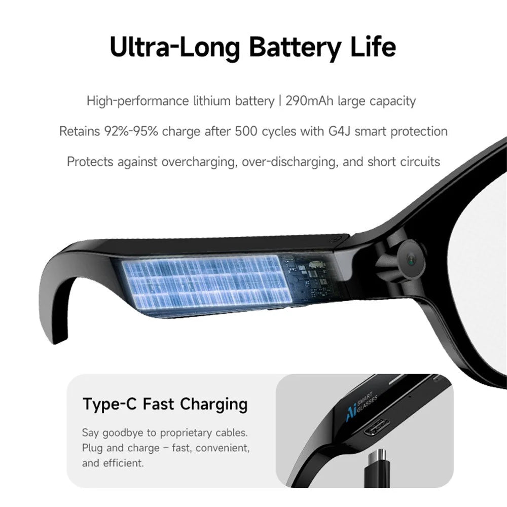M89 Real Time Translation AI Smart Glasses 2MP HD Camera Bluetooth-compatible Calling Music Eyeglasses - 5