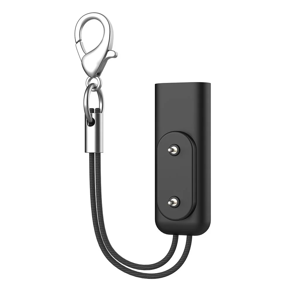 For Xiaomi Mi Band 8  /  9  /  10 Pro  /  Redmi Watch 4  /  5 Portable Magnetic Charging Adapter with Lanyard Clip - Black - 1