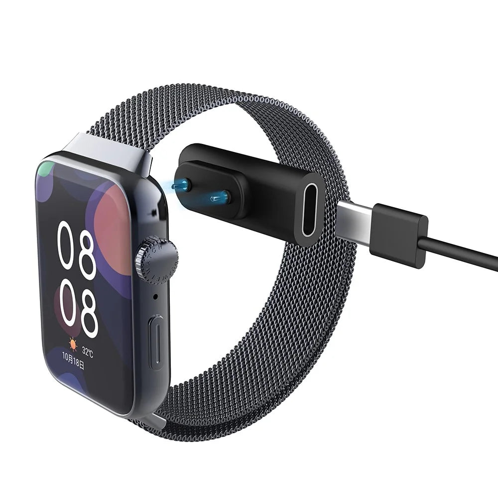 For Xiaomi Mi Band 8  /  9  /  10 Pro  /  Redmi Watch 4  /  5 Portable Magnetic Charging Adapter with Lanyard Clip - Black - 3