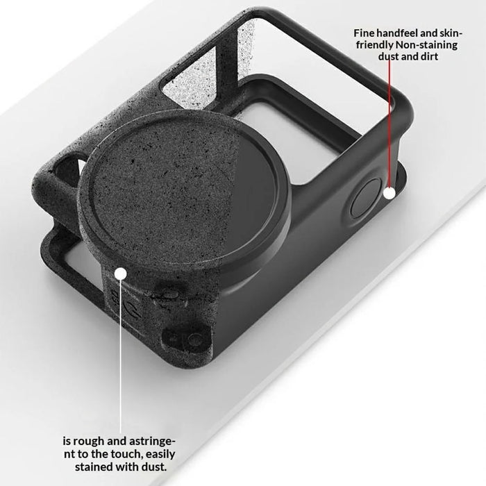 For DJI Osmo Action 6 Silicone Case Lens Cap Protective Cover Anti Drop Camera Accessory - Black - 4