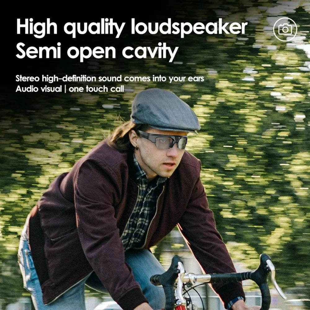 XV16 Smart Glasses 2K Recording HD Camera Bluetooth-Compatible Glasses for Outdoor Cycling (without Memory Card) - Gold - 7