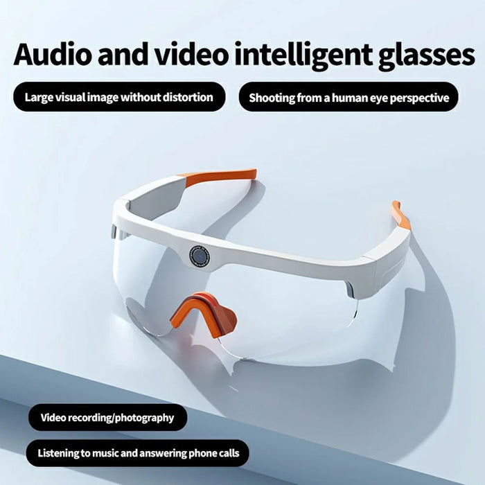 XV15 AI Translation Smart Glasses UV Protection Bluetooth-Compatible Glasses 4K HD Camera for Outdoor Cycling - Gold - 3