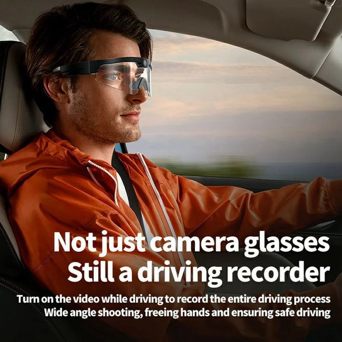XV15 AI Translation Smart Glasses UV Protection Bluetooth-Compatible Glasses 4K HD Camera for Outdoor Cycling - Gold - 7
