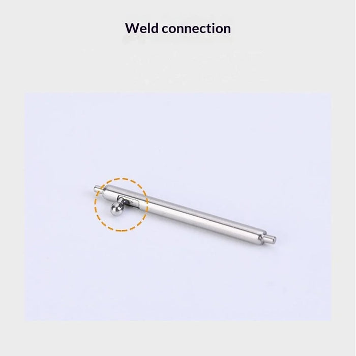 12mm 1 Pair Stainless Steel Watch Spring Bars + 1 Pair Quick Release Straight Pin Set Watch Band Connector - Silver - 6