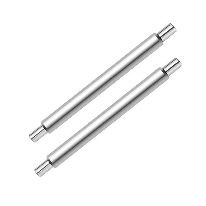 24mm 1 Pair Stainless Steel Watch Spring Bars + 1 Pair Quick Release Straight Pin Set Watch Band Connector - Silver - 3