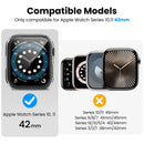 AHASTYLE WG65 2Pcs for Apple Watch Series 11 / 10 42mm Watch Case Hard PC Frame Cover with Tempered Glass Film - Black / Transparent - 2