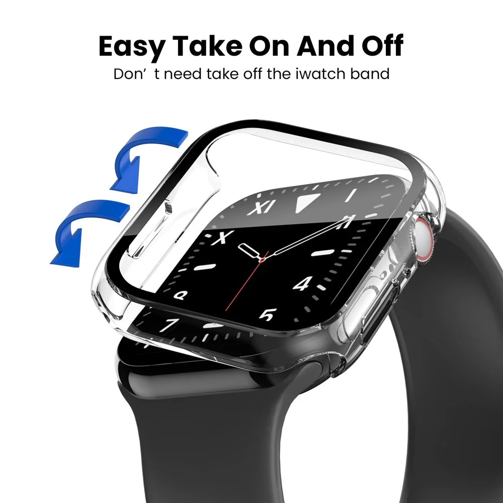 AHASTYLE WG65 2Pcs for Apple Watch Series 11 / 10 42mm Watch Case Hard PC Frame Cover with Tempered Glass Film - Black / Transparent - 6