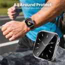 AHASTYLE WG65 2Pcs for Apple Watch Series 11 / 10 46mm Watch Case Hard PC Frame Cover with Tempered Glass Film - Black / Transparent - 5