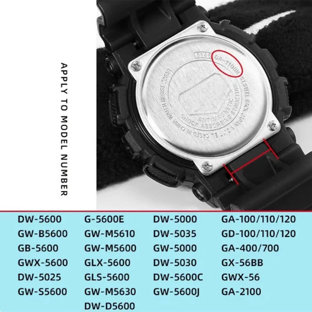 1 Pair 16mm to 22mm Metal Connector for Casio DW / GA / GW / GLX Series Watch Band Adapter - Black - 5