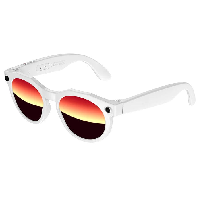 W611pro AI Real Time Translation Bluetooth-compatible Smart Glasses 4K Video Recording Wearable Camera - White+Red Lens - 1