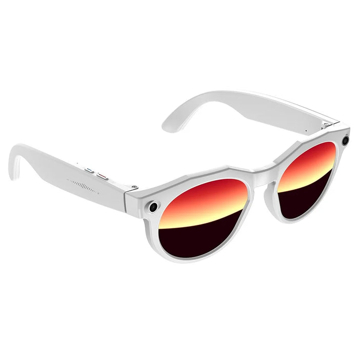 W611pro AI Real Time Translation Bluetooth-compatible Smart Glasses 4K Video Recording Wearable Camera - White+Red Lens - 2
