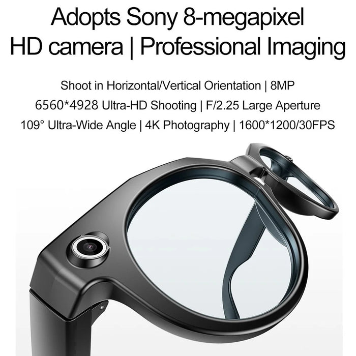 W611pro AI Real Time Translation Bluetooth-compatible Smart Glasses 4K Video Recording Wearable Camera - White+Red Lens - 5
