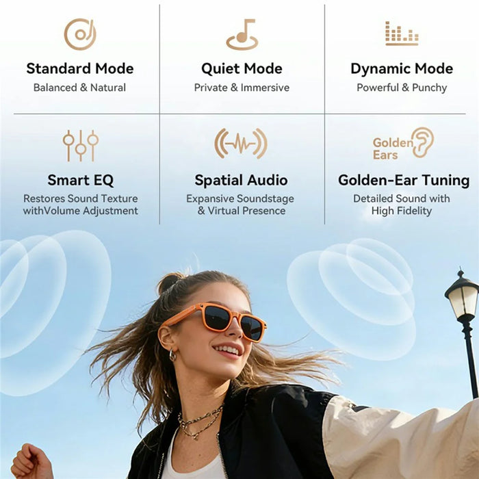 X01 Smart Glasses Camera AI Translation Video Recording Bluetooth-Compatible 5.3 Audio Voice Assistant Wearable Device - Black Frame / Photochromic Lenses / Brown Charging Case - 6