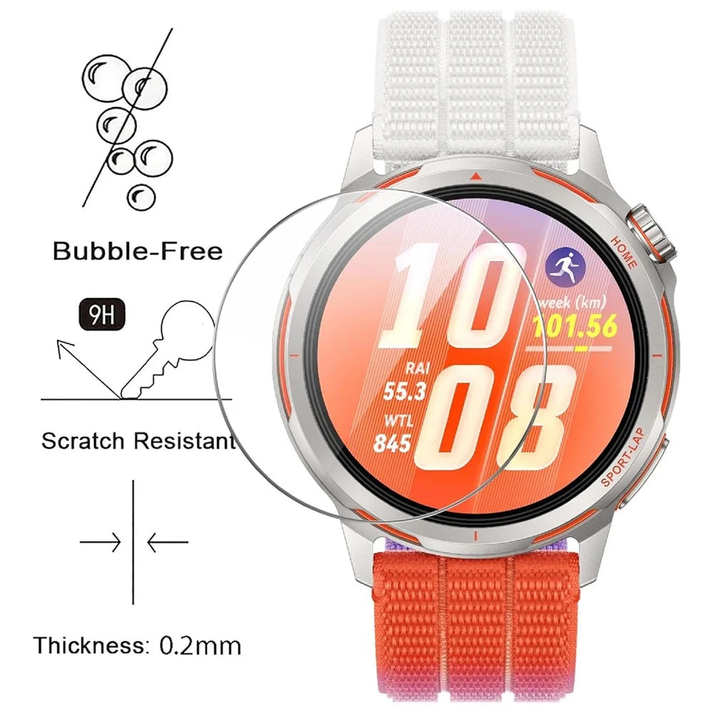 3Pcs For Huawei Watch GT Runner 2 Tempered Glass Screen Protector HD Clear Watch Screen Film - Transparent - 3
